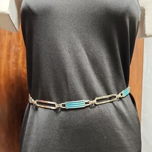 Chic Silver and Turquoise Women's Belt